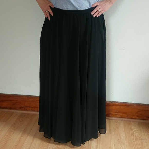 Long Black Full Maxi Choir Skirt Sz Large - Picture 6 of 6